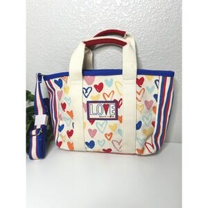 Brighton Red White and You Mini Tote Crossbody Bag